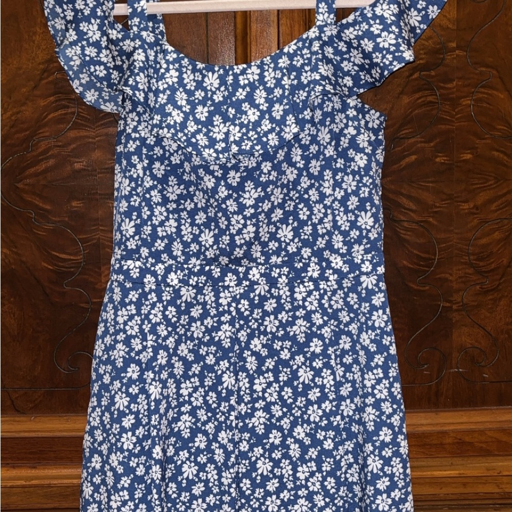 Doe & Rae Dress with Blue and White Floral Pattern